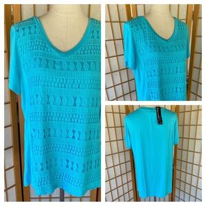 Peck & Peck Lace Stretch Top SZ XL NWT